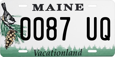 ME license plate 0087UQ