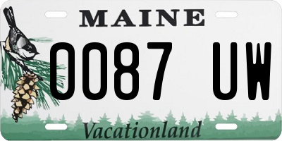 ME license plate 0087UW