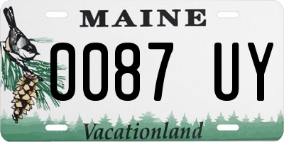 ME license plate 0087UY