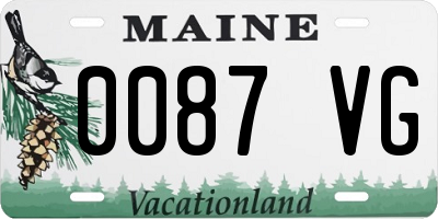 ME license plate 0087VG