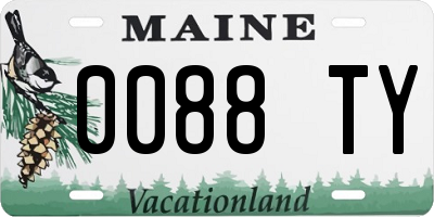 ME license plate 0088TY