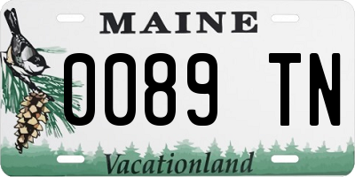 ME license plate 0089TN