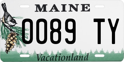 ME license plate 0089TY