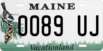 ME license plate 0089UJ
