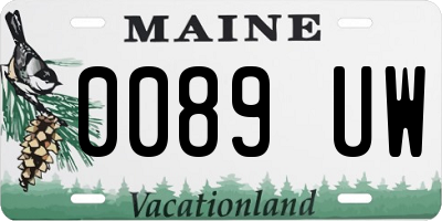 ME license plate 0089UW