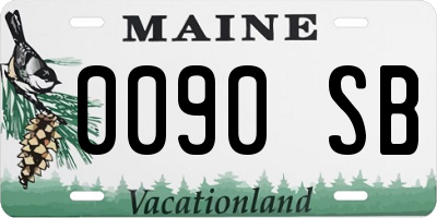 ME license plate 0090SB