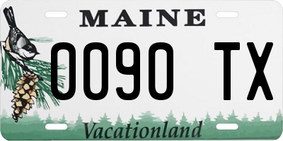 ME license plate 0090TX