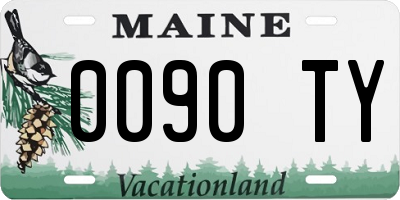 ME license plate 0090TY
