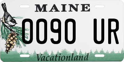 ME license plate 0090UR