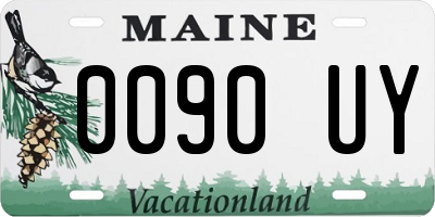 ME license plate 0090UY