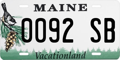 ME license plate 0092SB