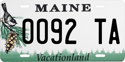 ME license plate 0092TA