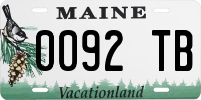 ME license plate 0092TB