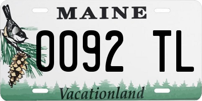 ME license plate 0092TL