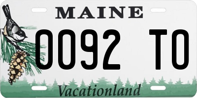 ME license plate 0092TO