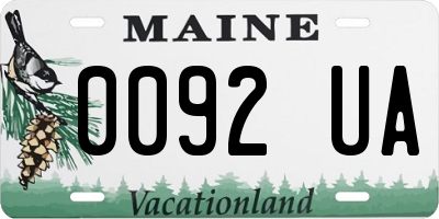 ME license plate 0092UA
