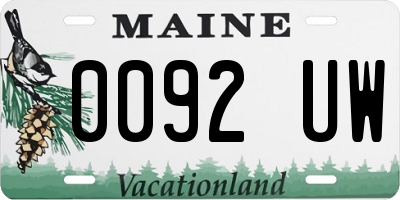 ME license plate 0092UW