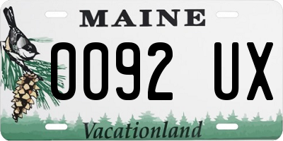 ME license plate 0092UX