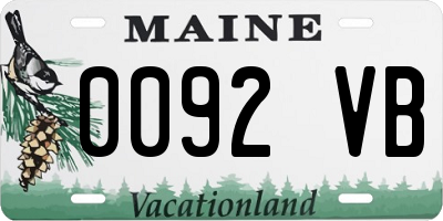 ME license plate 0092VB
