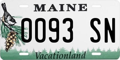 ME license plate 0093SN