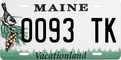 ME license plate 0093TK