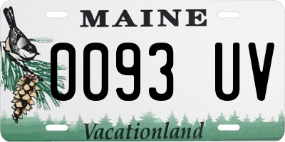 ME license plate 0093UV