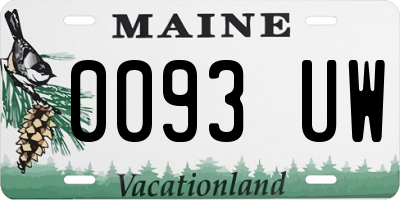 ME license plate 0093UW