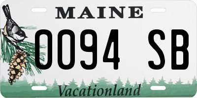 ME license plate 0094SB