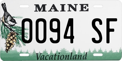 ME license plate 0094SF