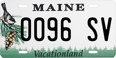 ME license plate 0096SV