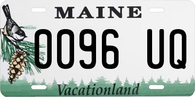 ME license plate 0096UQ