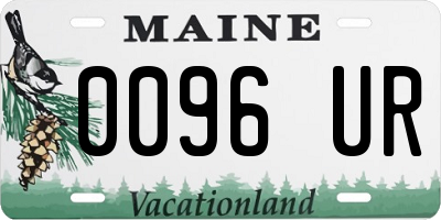 ME license plate 0096UR