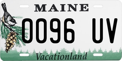 ME license plate 0096UV