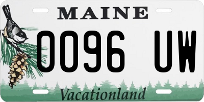 ME license plate 0096UW