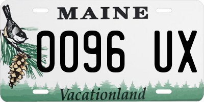 ME license plate 0096UX