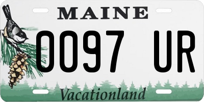 ME license plate 0097UR