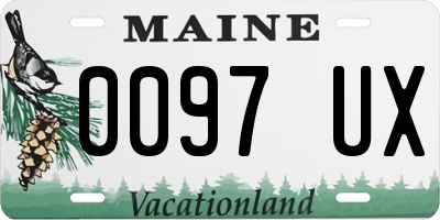 ME license plate 0097UX