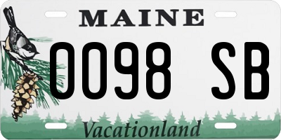 ME license plate 0098SB