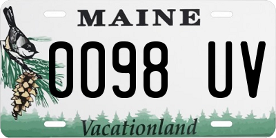 ME license plate 0098UV