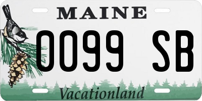 ME license plate 0099SB