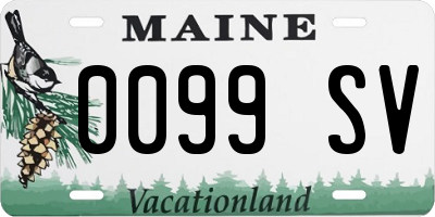 ME license plate 0099SV