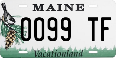 ME license plate 0099TF