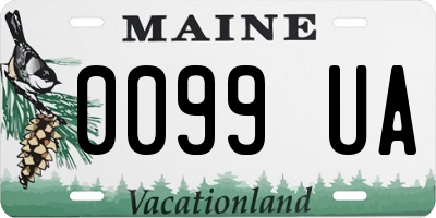 ME license plate 0099UA