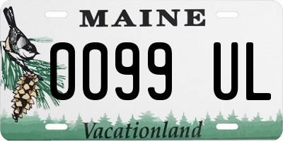 ME license plate 0099UL