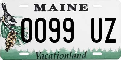 ME license plate 0099UZ