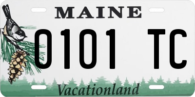 ME license plate 0101TC