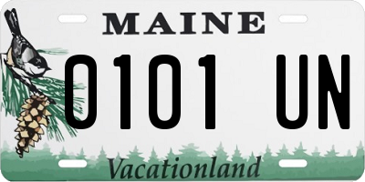 ME license plate 0101UN