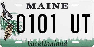 ME license plate 0101UT