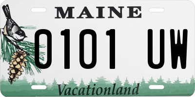 ME license plate 0101UW