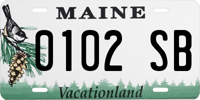ME license plate 0102SB